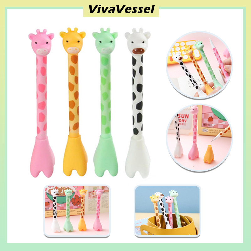 

Pena Tinta Hitam Karakter Hewan Lucu Model Animal Pen Gel Jerapah Ballpen Pena Pulpen Ujung Lancip Karakter