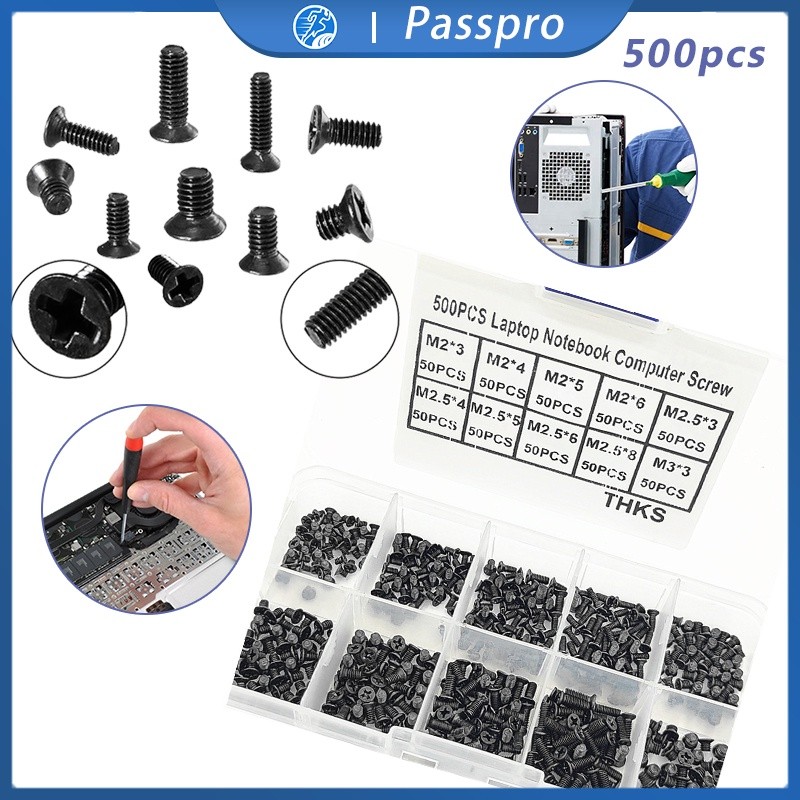 Baut Mur Screw Laptop 500pcs Set Asus Lenovo Acer Hp Dell Notebook Laptop Computer Screws Obeng