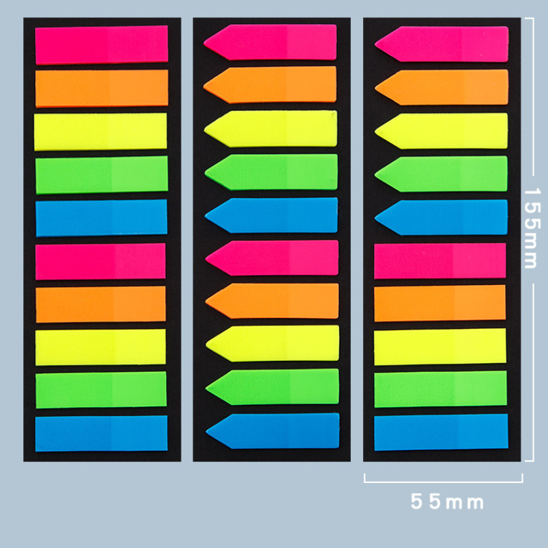 

200 Sheets Fluorescence Self Adhesive Memo Pad Sticky Notes Bookmark Marker Memo Sticker Paper Student office Supplies