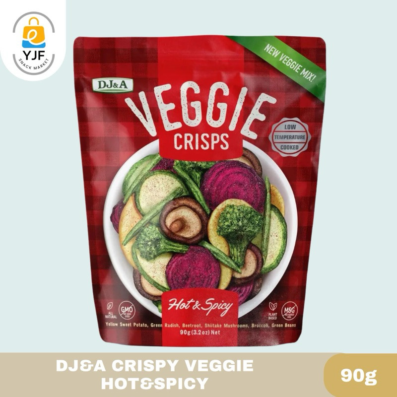 

DJ&A Veggie Crisps Hot Spicy / Keripik Sayuran Kering Pedas / Cemilan Sehat Sayur Kering Jamur - 90g