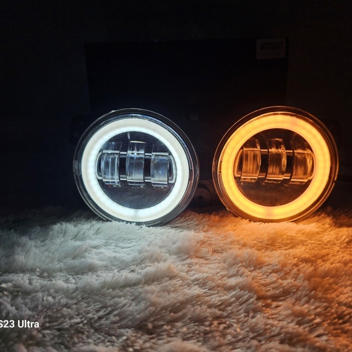 Lampu Led Foglamp Jeep Rubicon 3 Lensa Daymaker Mini 4inch Sepasang