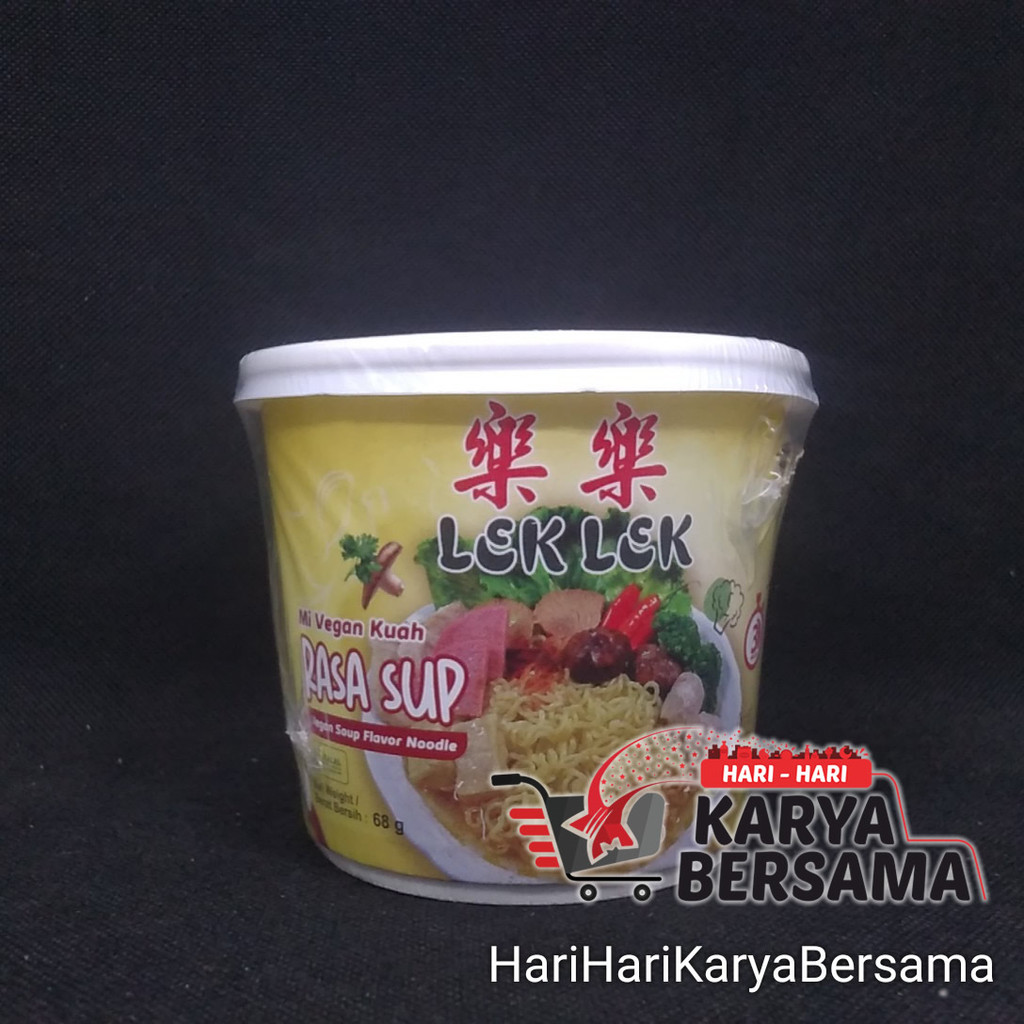 

MIE INSTAN KUAH MIE LEK LEK VEGAN VEGETARIAN CUP RASA SUP 68GR