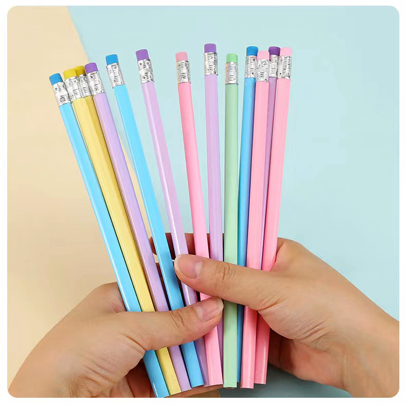 

12Pcs Kawaii Wood Pencils HB Graphite Pencil Professional School Sketch Pencil School Office Supplies Christmas Prizes for Kids