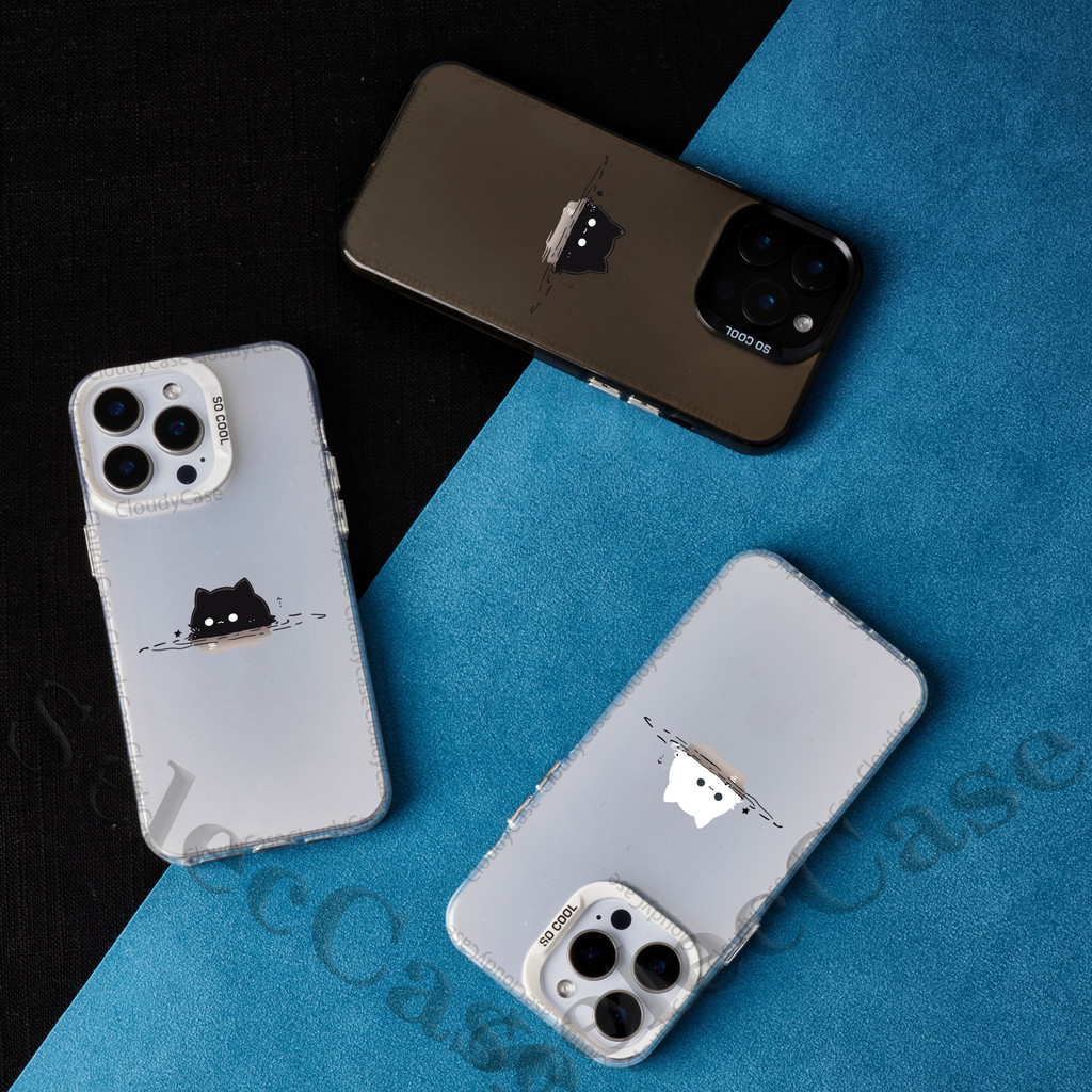 Cute Black White Cat Casing for Infinix Hot 40 Pro（Smart 5 8 7 6(RM 2/32GB)  (RM 3/64GB) 8 Plus Pro）