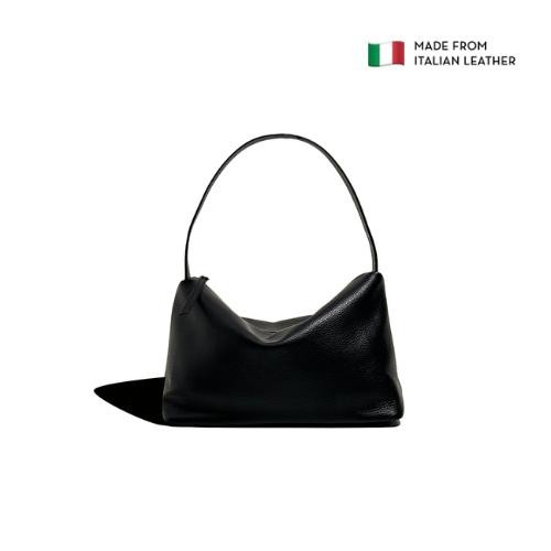 "R.V.Shop" - READY STOCK Rounn Callie 30 Tas Pundak Wanita Kulit Sapi Asli - Black Asphalt