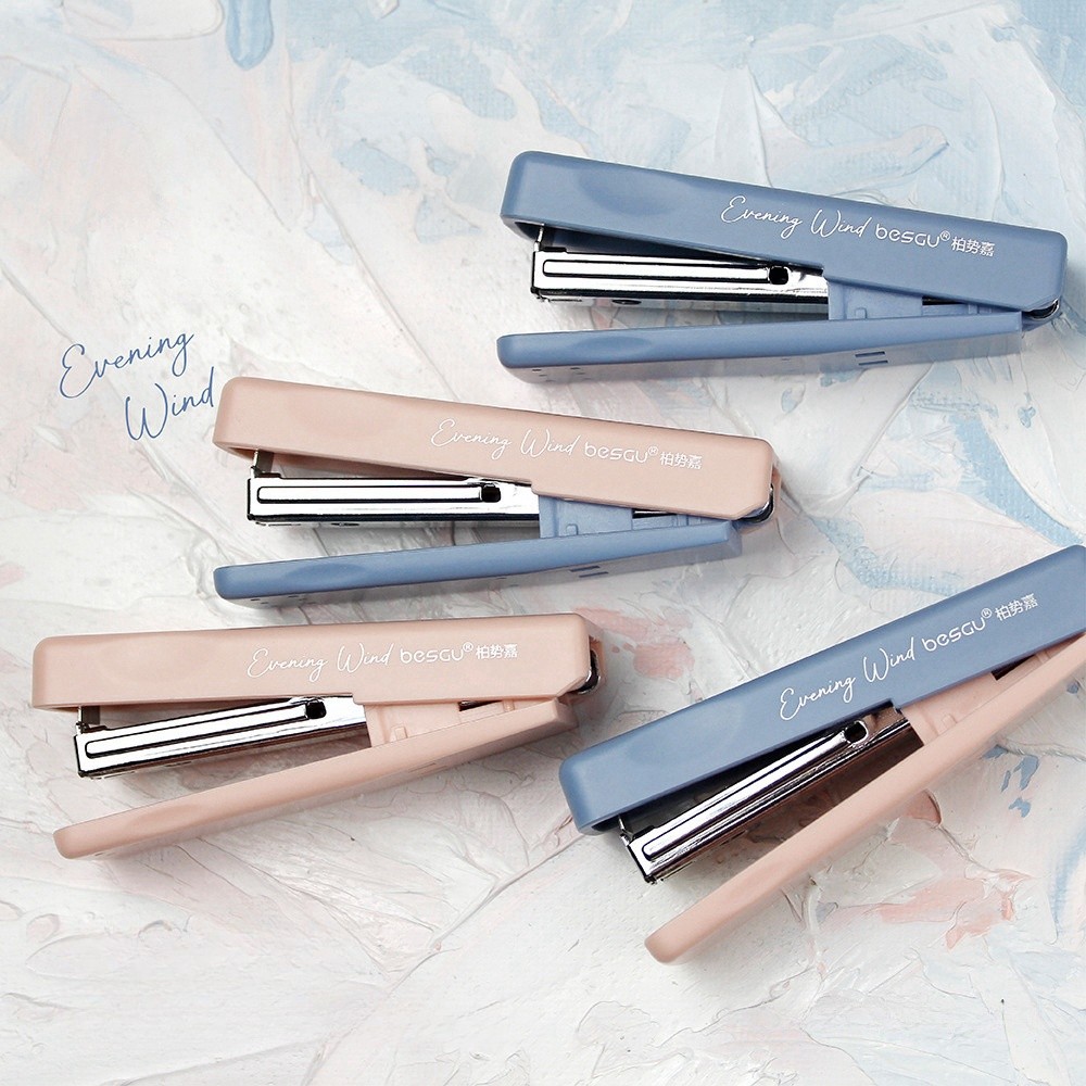 

Evening Wind Folding Stapler Set Mini Portable Hitting Color Binder, with 10# 1000pcs Staples, Office Binding Tools School A7827