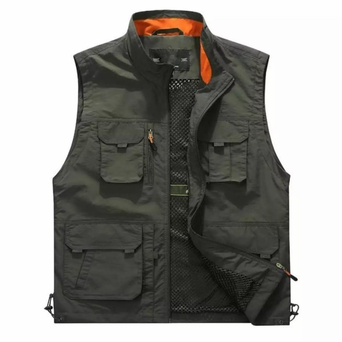 rompi pria gaya/rompi motor/rompi pelindung dada keren - Hitam, XXL
