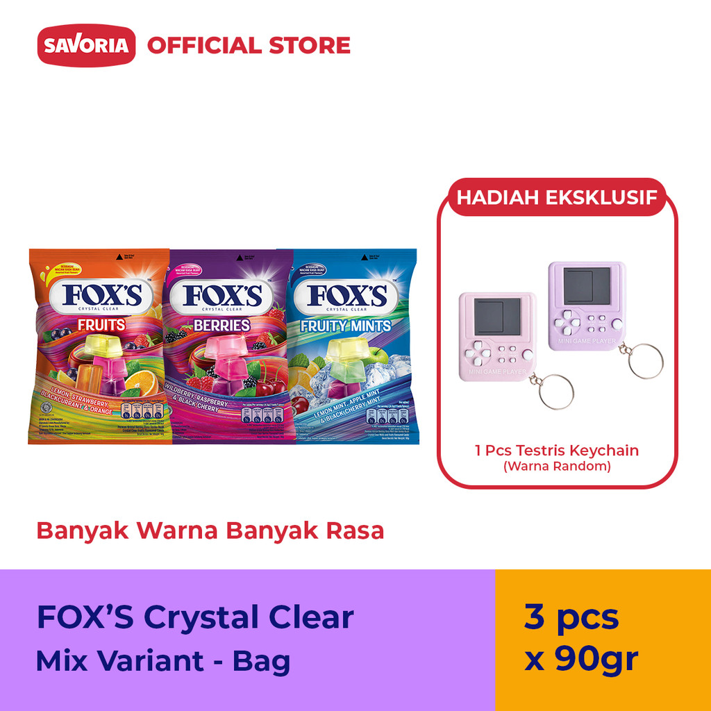 

FOX'S Mix Variant Bag 3 Pcs x 90g + 1 Tetris Keychain