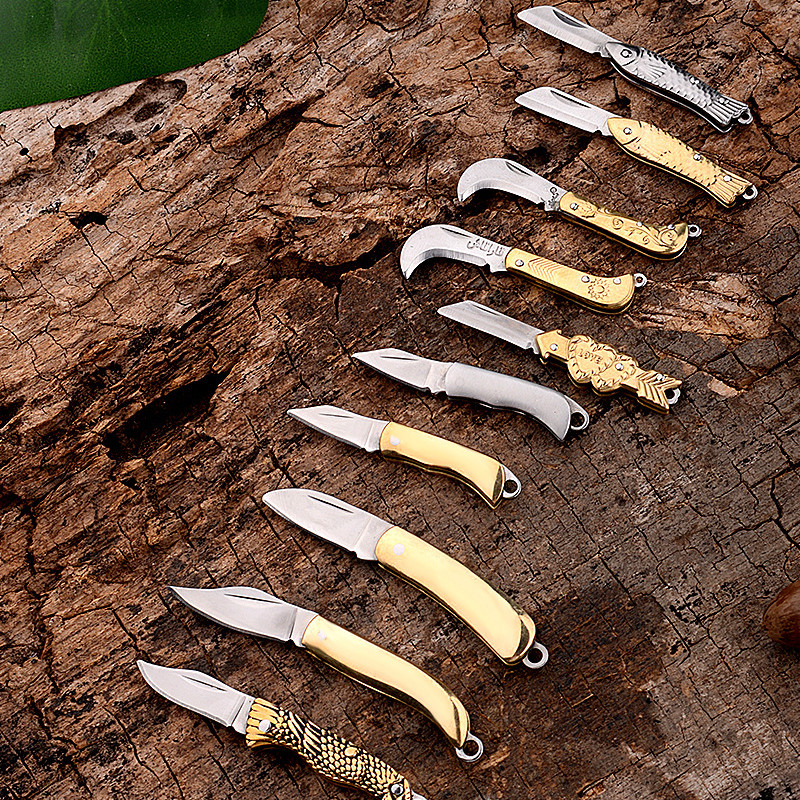 

Mini Pocket Knife Folding Unpacking Express Unpacking Small Knife Self-Defense Knife Keychain Pent Portable Knife Cutter Tool