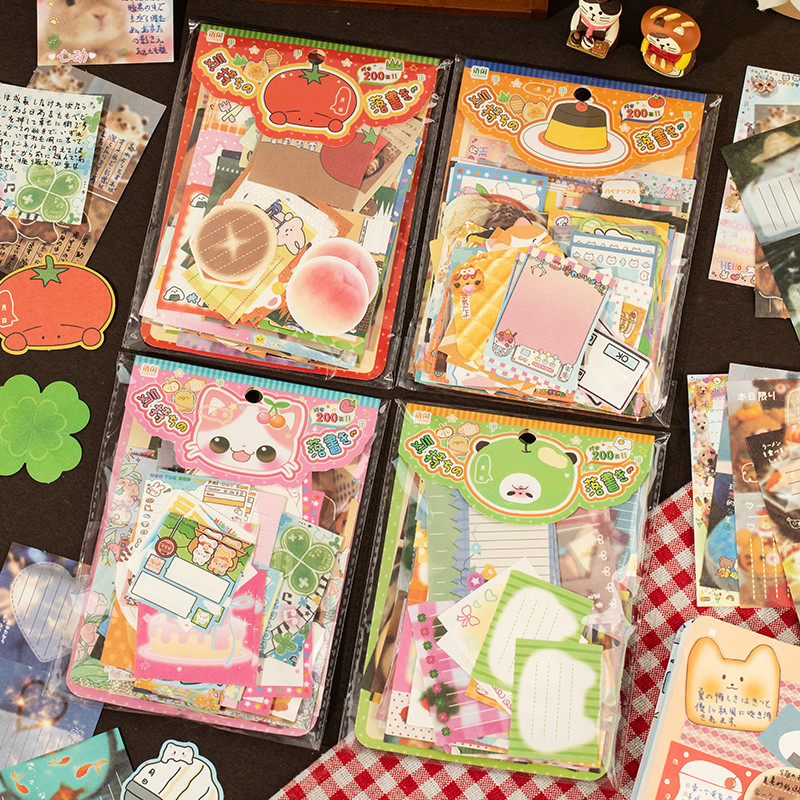 

200 Sheets Kawaii Deco Memo Pad Decorative Notes for Notes Cute Paper Material Scrapbook Supplies For Arts Diy Journal Planner