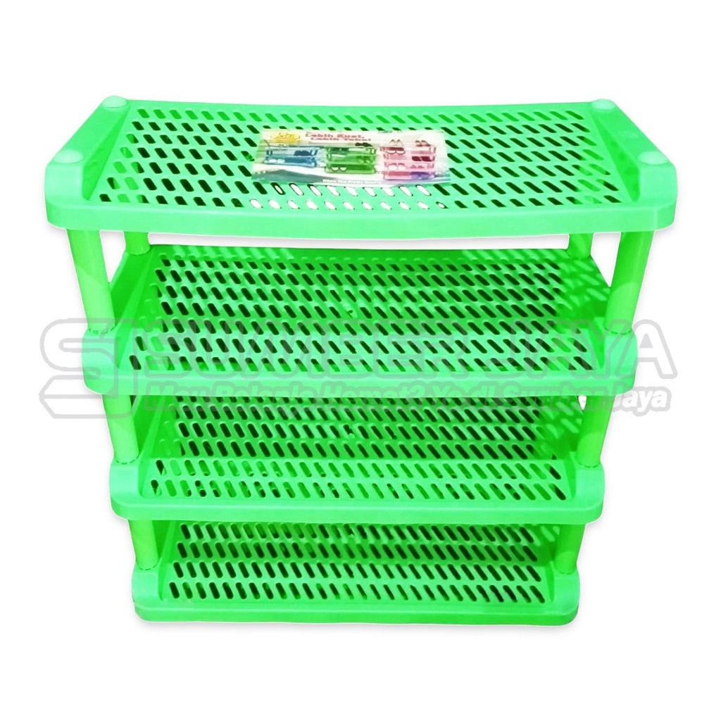 Rak Sepatu Plastik 4 Susun / Rak Penyimpanan Sepatu Rakit 4