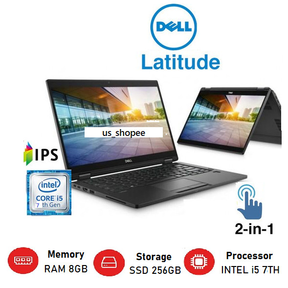 Laptop 2in 1 DELL Latitude 7389  core i5 Gen 7 RAM 8GB/SSD 1TB-FULL SET