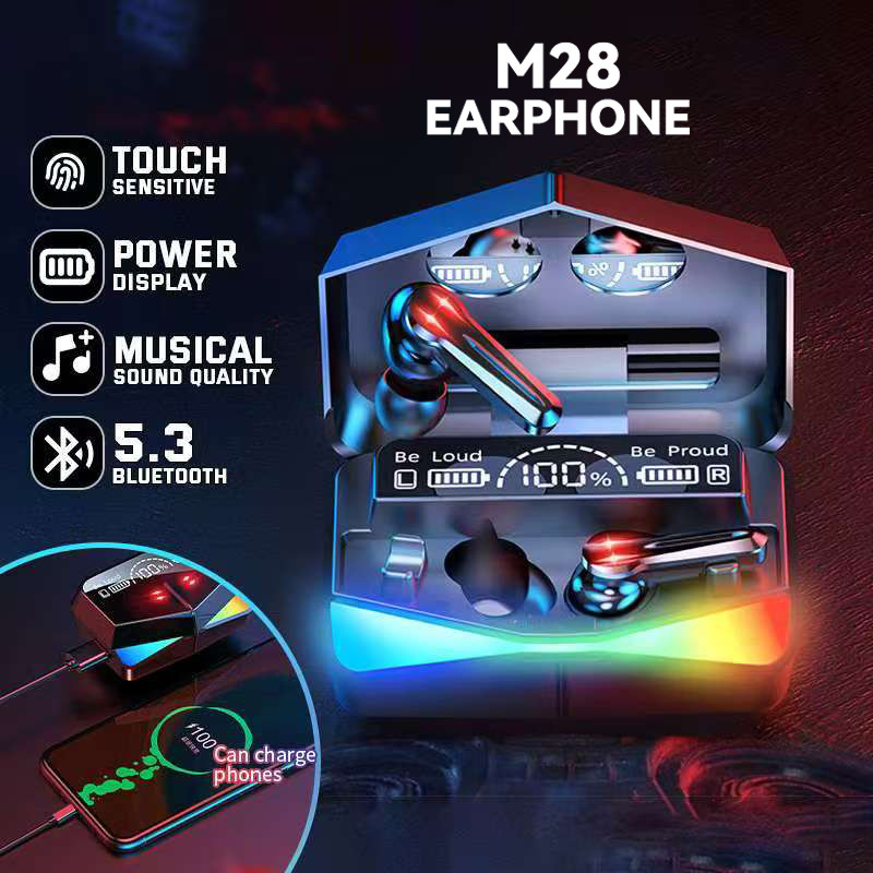 M28 Wireless Bluetooth Gaming Headset, Low Latency TWS Gaming Headset, Wireless Headset