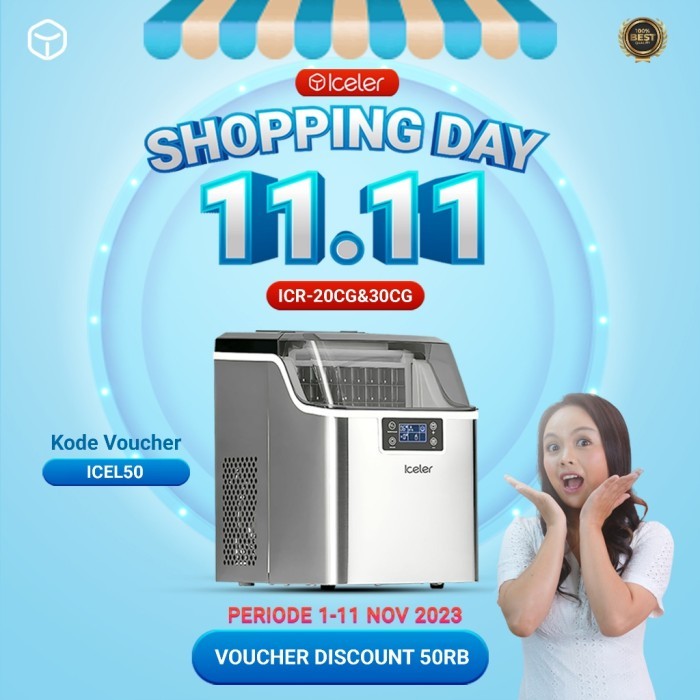 Iceler Mesin Es Cube Pembuat Es Batu 25kg per Hari
