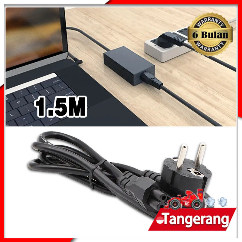 Kabel Power Laptop 3 Lubang / Kabel Power Adaptor Laptop Hp 1,5 m