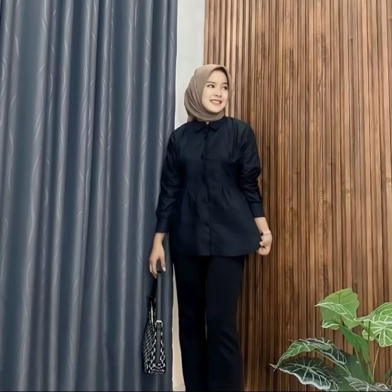 FUTURE - ZJD KEMEJA DAREN TOP PRESS POLOS DENGAN KANCING / Kemeja MAYA Press Body Kekinian / ATASAN 