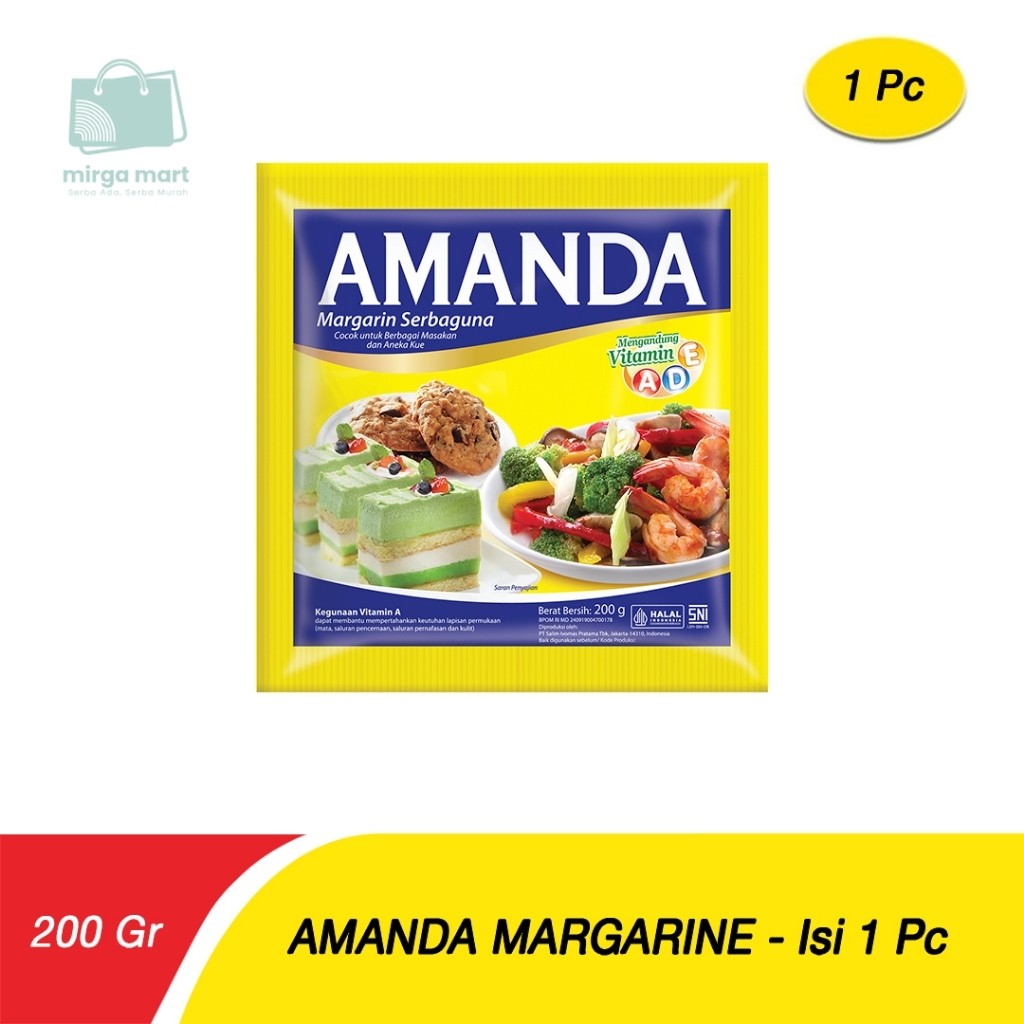 

Amanda Margarin 200 Gr - Emulsi Baik, Gurih mirga mart