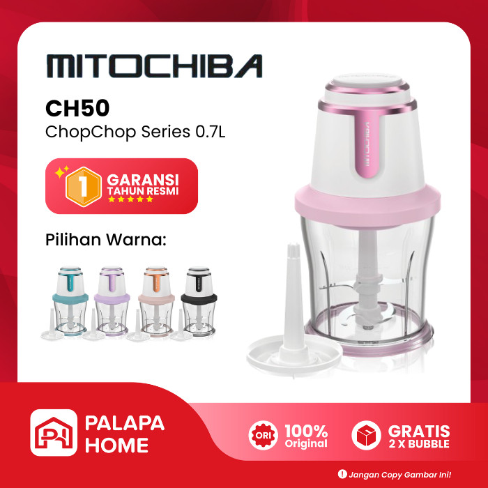Mitochiba Chopper CH 50 Kecil 0.7L | Mini Coper Mito CH50 Warna Warni | Blender Bumbu Daging Mpasi