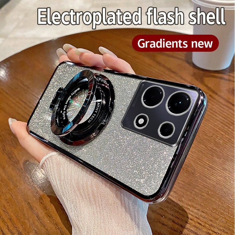 HP Soft Casing infinix Note 40s case Silikon Untuk infinix X6850B Note40s case berkilau Berlapis cew