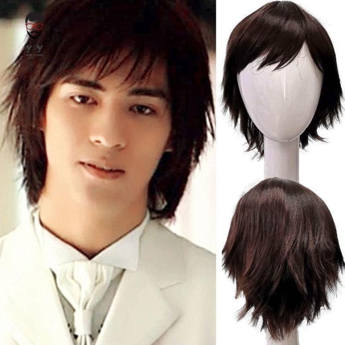 wig rambut pria wig mullet pria wig pria wig pria rambut asli wik rambut pria keren rambut palsu cow