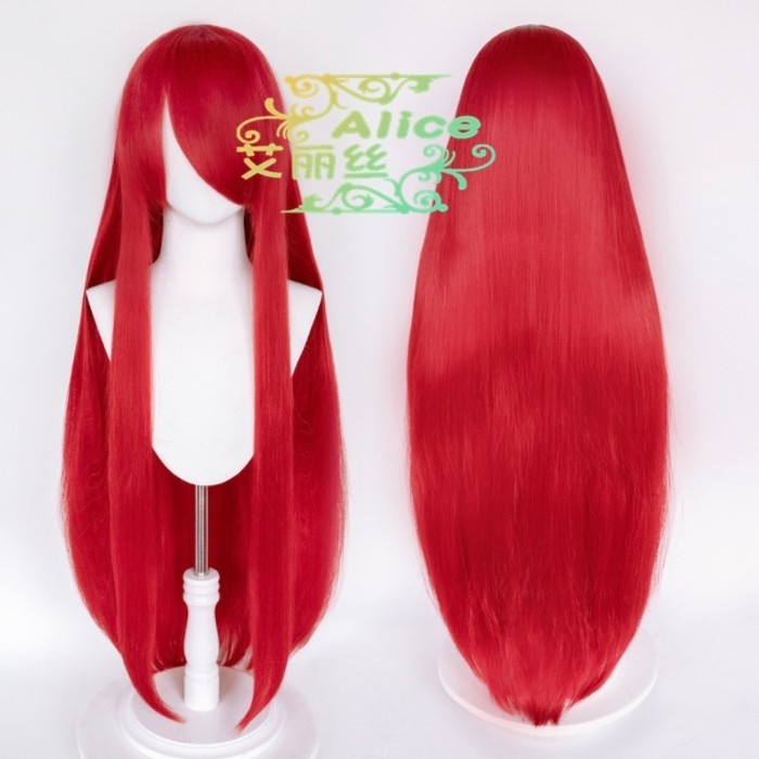 READY STOCK wig cosplay crimping universal 100 cm manmei import new - Merah