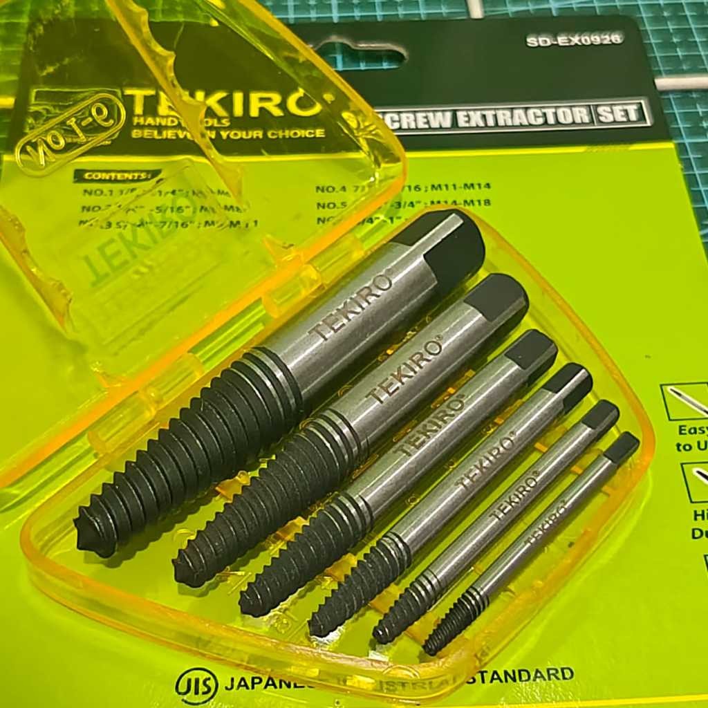 Tekiro - Tap Balik 6 Pcs Per Set - Mengeluarkan Baut Patah - Original - Tap Baut Set Tekiro