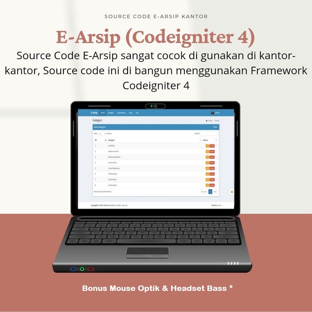 Source Code e-Arsip Codeigniter 4