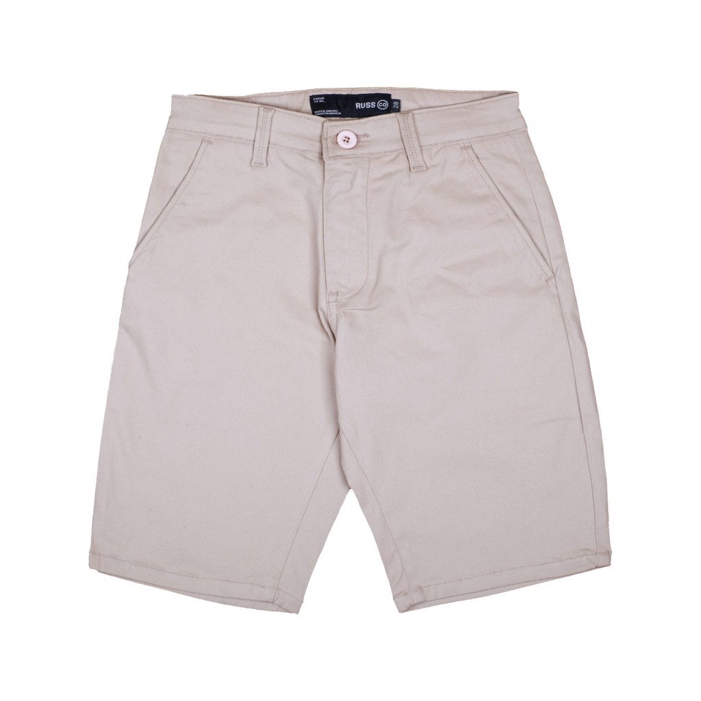 Russ Pants Celana Chino Pendek Pria Suspect Cream ( Up To Big Size )
