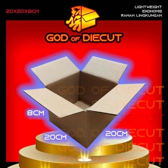 

20x20x8 cm kardus box kotak karton packing barang polos baru
