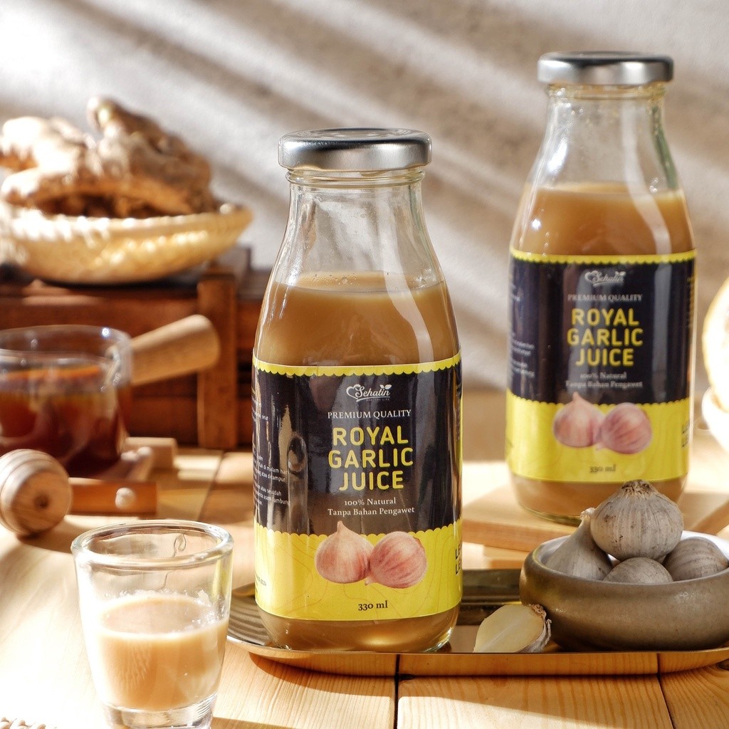 

Jus Bawang Putih Tunggal ROYAL GARLIC JUICE 100% Alami Tanpa Pengawet Bawang Putih Jahe Lemon Cuka Apel Madu