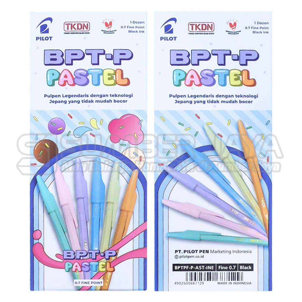 

Pulpen Ballpoint Pilot BPT-P Pastel Pena 0.7mm Warna Tinta Hitam