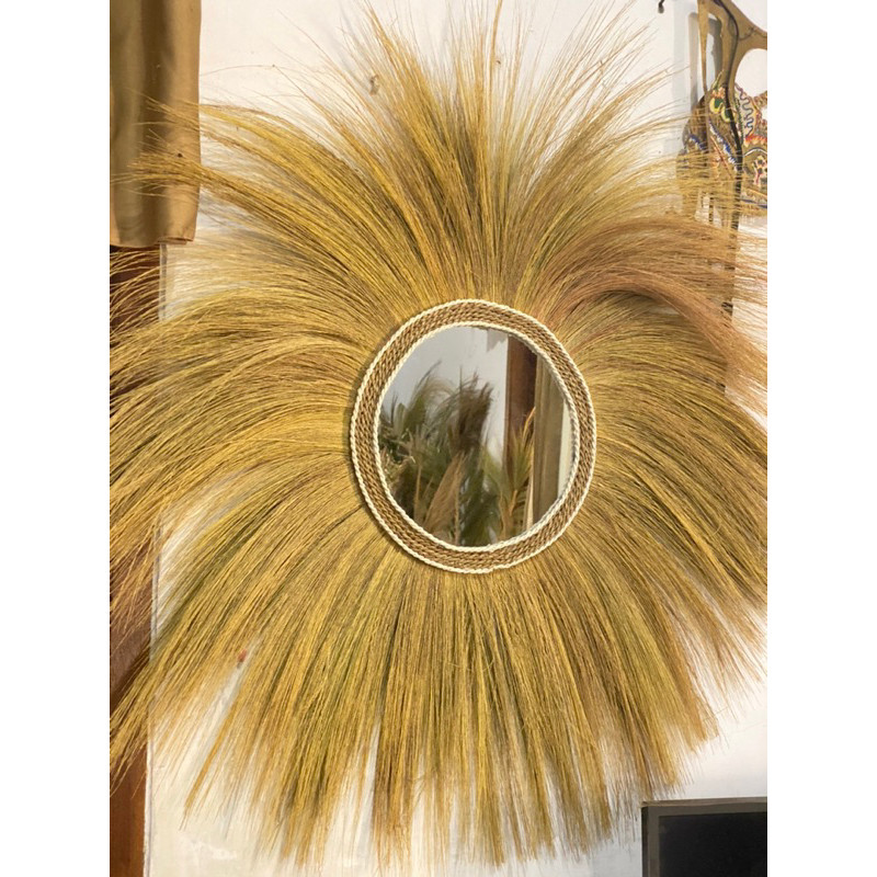 PROMO Wall Decor Rayung Bulat dengan Cermin | Home Decor | Cermin