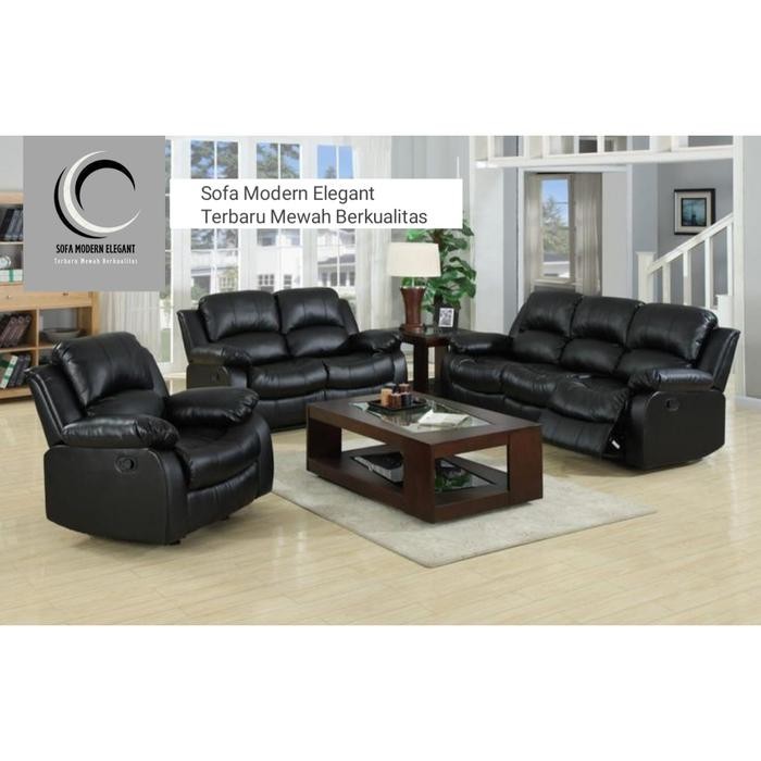 Sofa Kulit 321 Recliner Sofa Ruang Tamu Minimalis Kursi Sofa Santai
