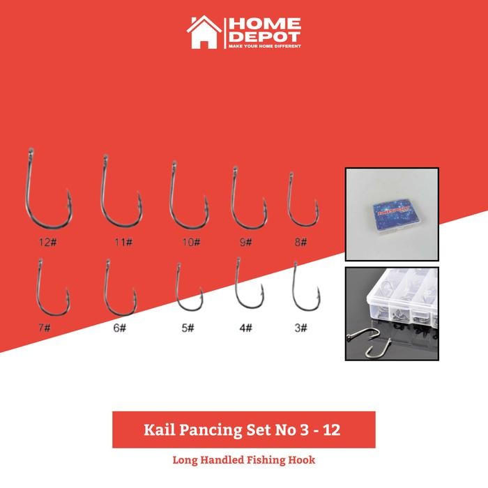Kail Pancing Set No 3 - 12 Long Handled Fishing Hook