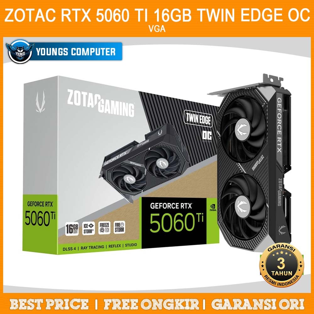 VGA ZOTAC RTX 5060 TI 16GB TWIN EDGE OC RTX5060TI 16GB GDDR7