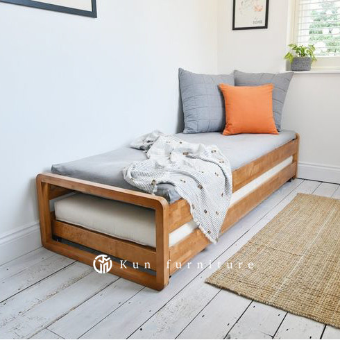 Tempat Tidur Anak 90x200 Kayu Jati – Ranjang Sorong Minimalis