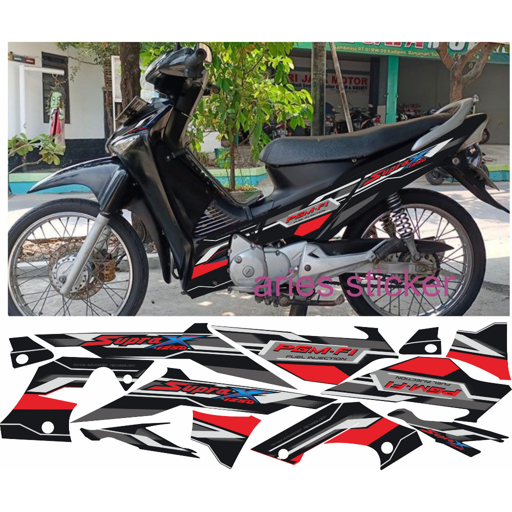 STRIPING SUPRA X 125 OLD INJECTION CUSTOM HITAM