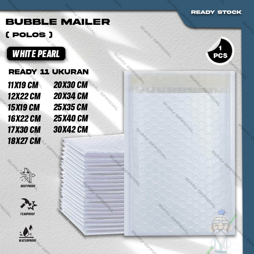 

KHUSUS SABLON Plastik Packing BUBBLE MAILER Kantong Polybubble Amplop Bubble Envelope Polymailer Olshop Polos Ukuran 11X19 12X22 15X19 16X22 17X30 18X27 20X30 20X34 25X35 25X40 30X42