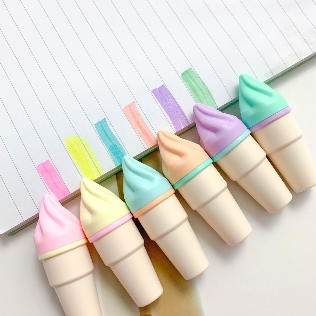 

6.6 Stabilo eskrim cone 1 Set 6/ Monas Highlighter Penanda Berwarna LUCU IMUT