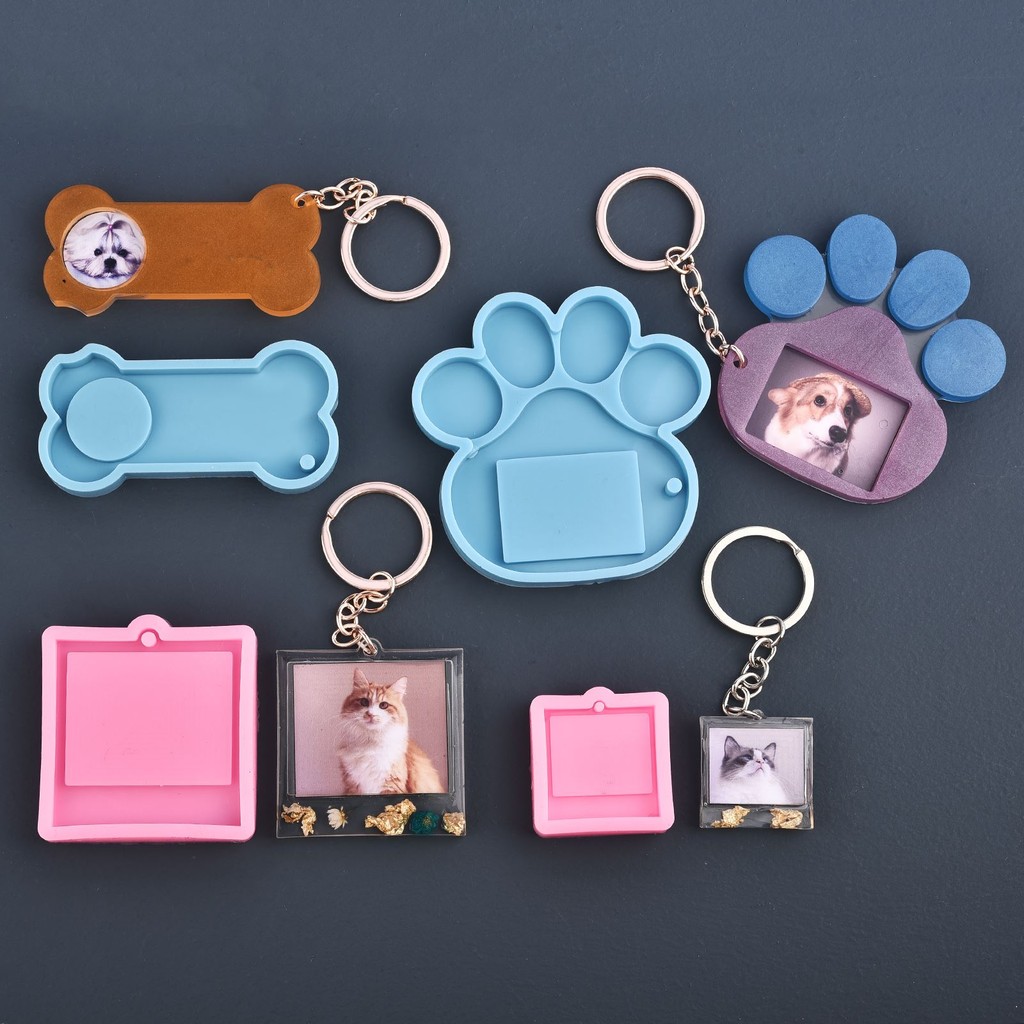 

Keychain Photo Frame Epoxy Resin Mold Dog Tag Pendant Silicone Mould For DIY Epoxy Resin Molds Crafts Jewelry Making Accessories