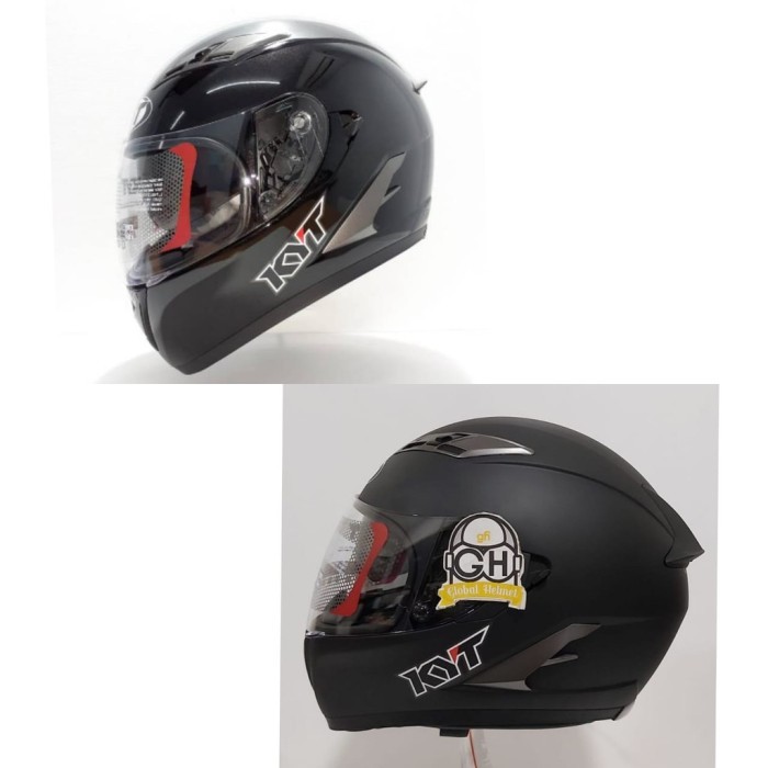 HELM FULLFACE KYT FALCON 2 SOLID BLACK DOFF BLACK GLOSSY
