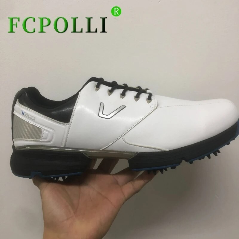 Sepatu Golf profesional, sepatu latihan Golf profesional, hitam putih, sepatu atletik pria, sepatu p
