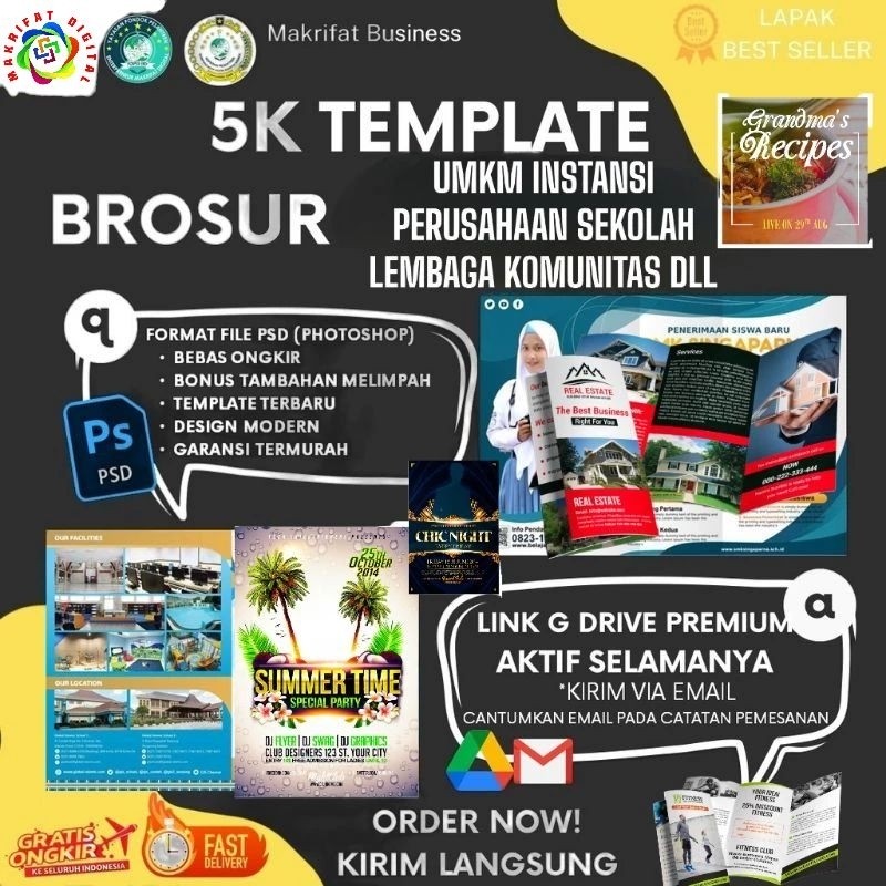 IMRON PRIBADI TEMPLATE 5000 DESAIN BROSUR BANNER POSTER SEKOLAH UMKM PERUSAHAAN LEMBAGA PERKUMPULAN 