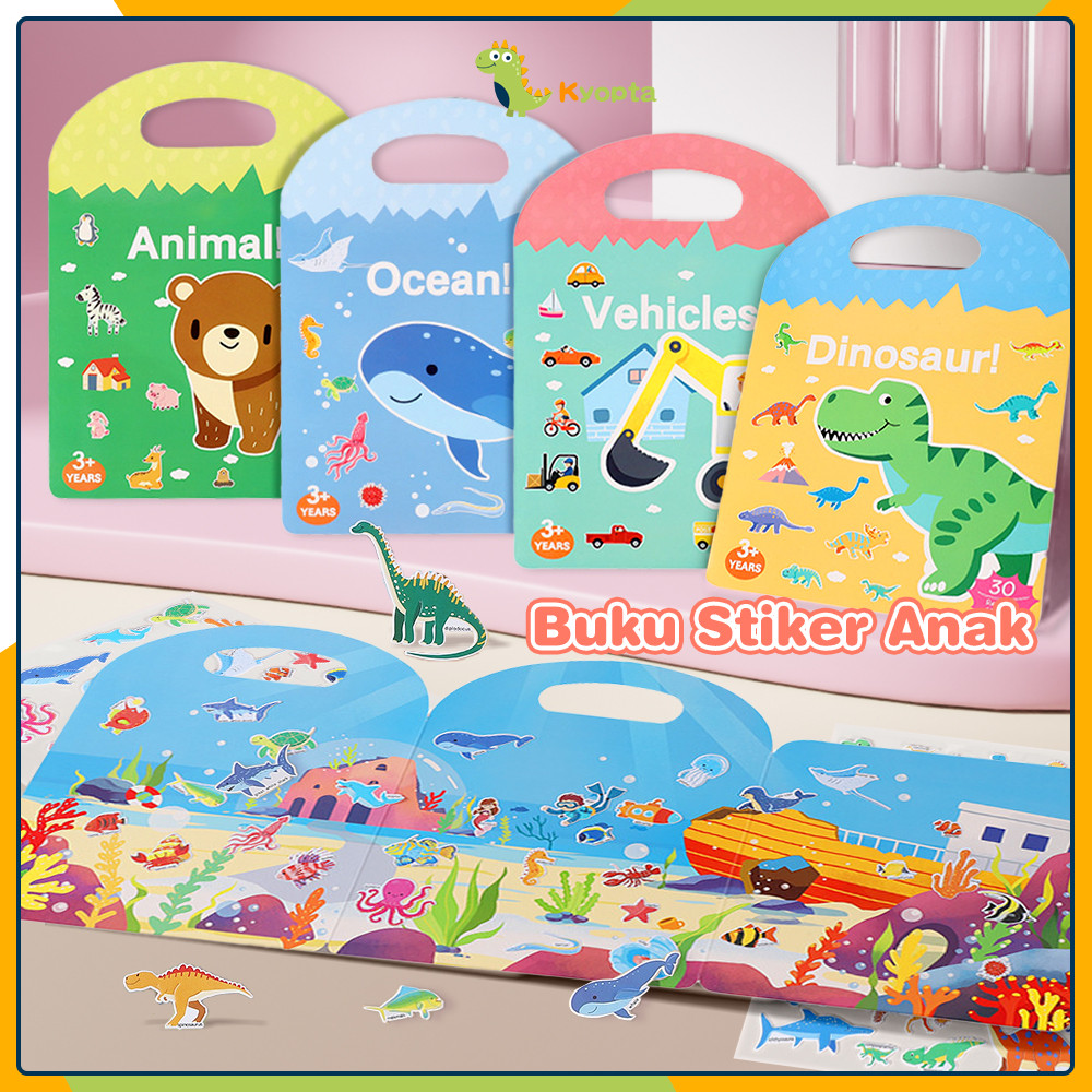 

Kyopta DIY Buku Stiker Anak Reusable Sticker Activity Book Mainan Edukasi
