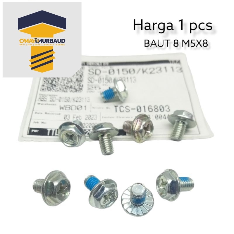 baut flange M5 pendek payung baut kunci 8 pendek topi obeng