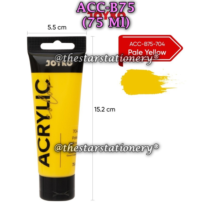 

(1 Biji) GROSIR Cat Akrilik JOYKO ACC-B75-704Pale Yellow / Cat Acrylic Color Joyko ACC-B75 704