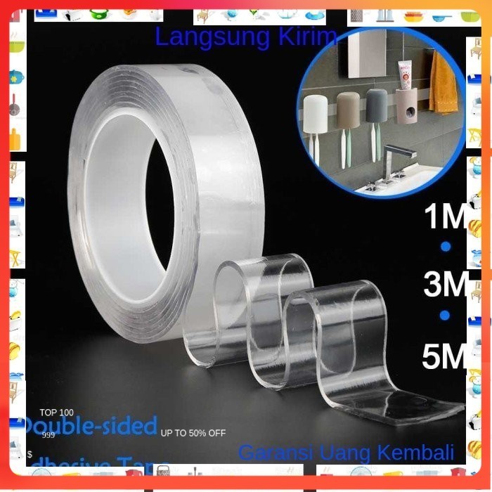 

SzGlue Double Tape Perekat No Trace Washable Sticker J007 - 100 x 3 cm