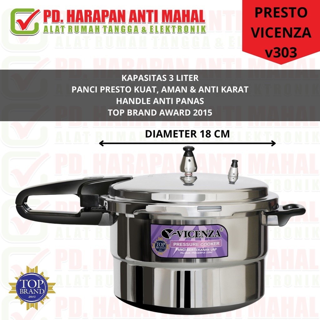 Panci Presto Vicenza V303 3 Liter 18cm / Presto Vicenza 3Liter 18cm V303 / Panci Presto Vicenza 18cm