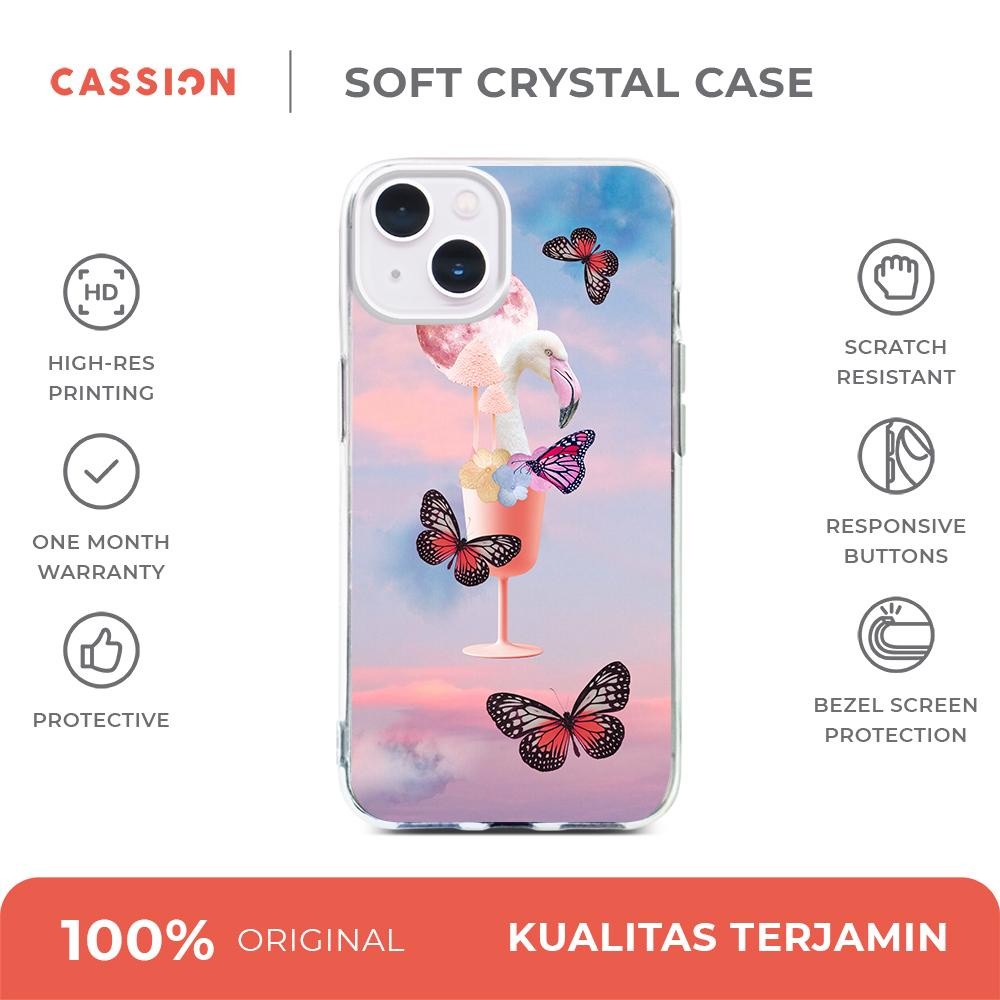 Skin Case Vivo V21 4G Vivo V21 5G Vivo V20 Vivo V19 Soft Crystal Case  Pink Flaminggo Punch