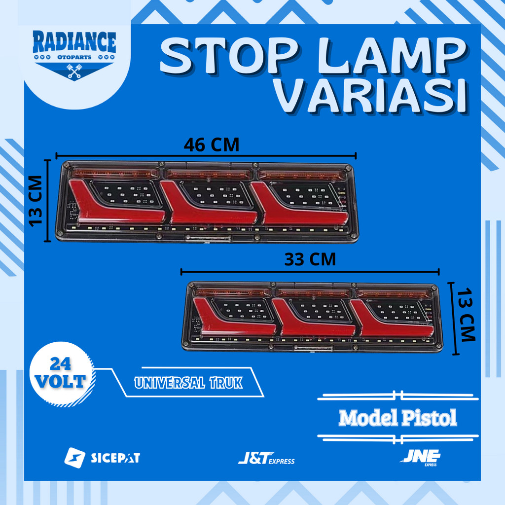 Stop Lamp Variasi Truk Model Pistol 24 Volt Sepasang Kiri dan Kanan - SL02